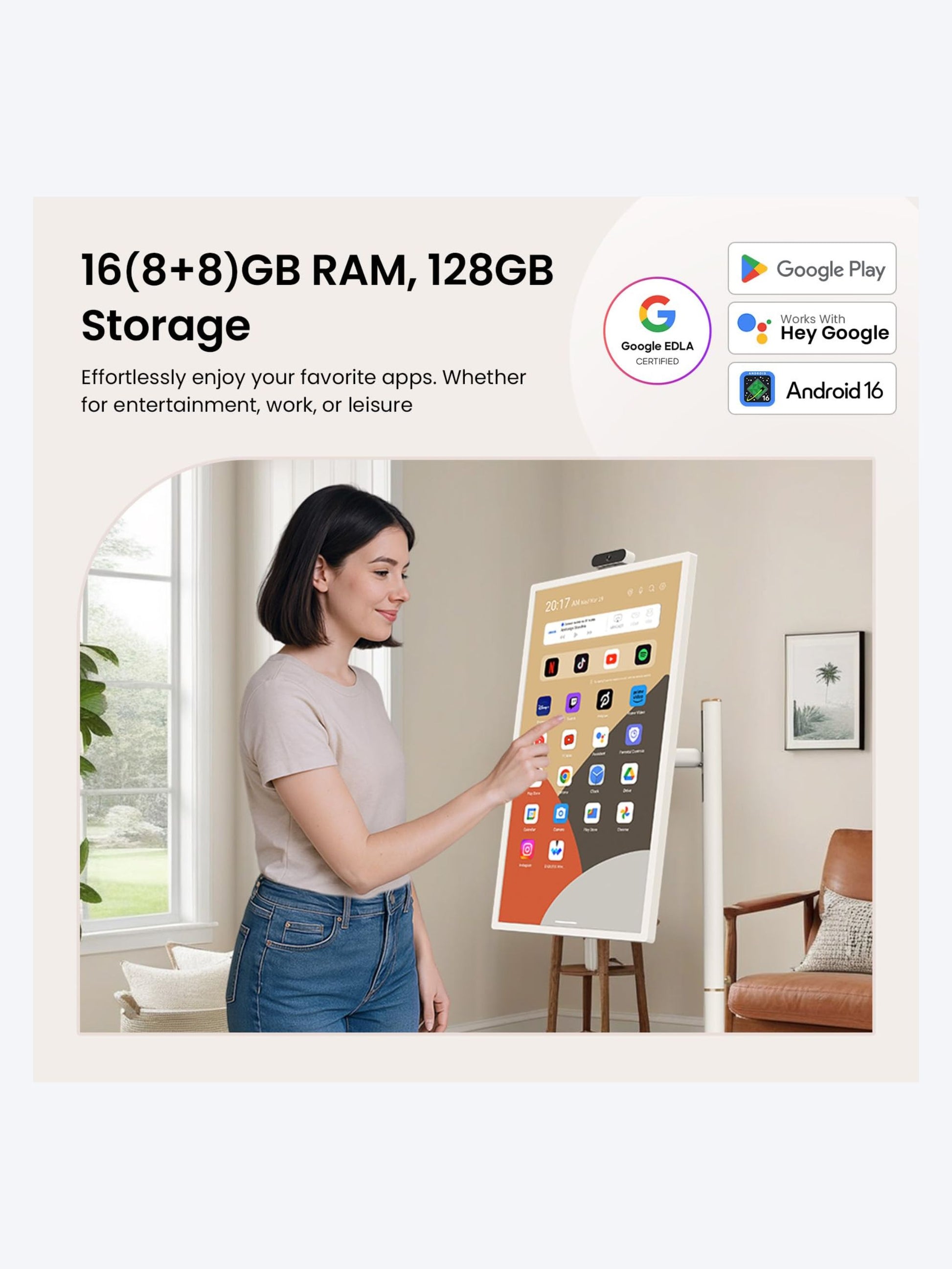 ApoloSign 21.5-Inch FHD Smart Portable TV 2nd Gen 8GB RAM 128GB Android 16-3